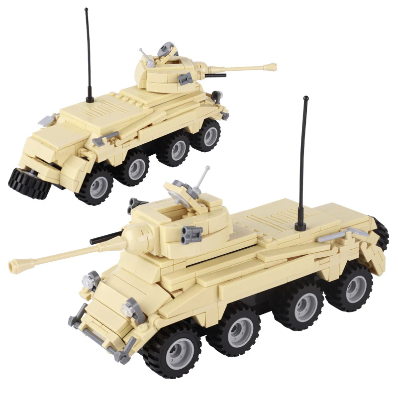 MOC World War II German half-track armored vehicle, North African Tiger tank, military model. - Image 3
