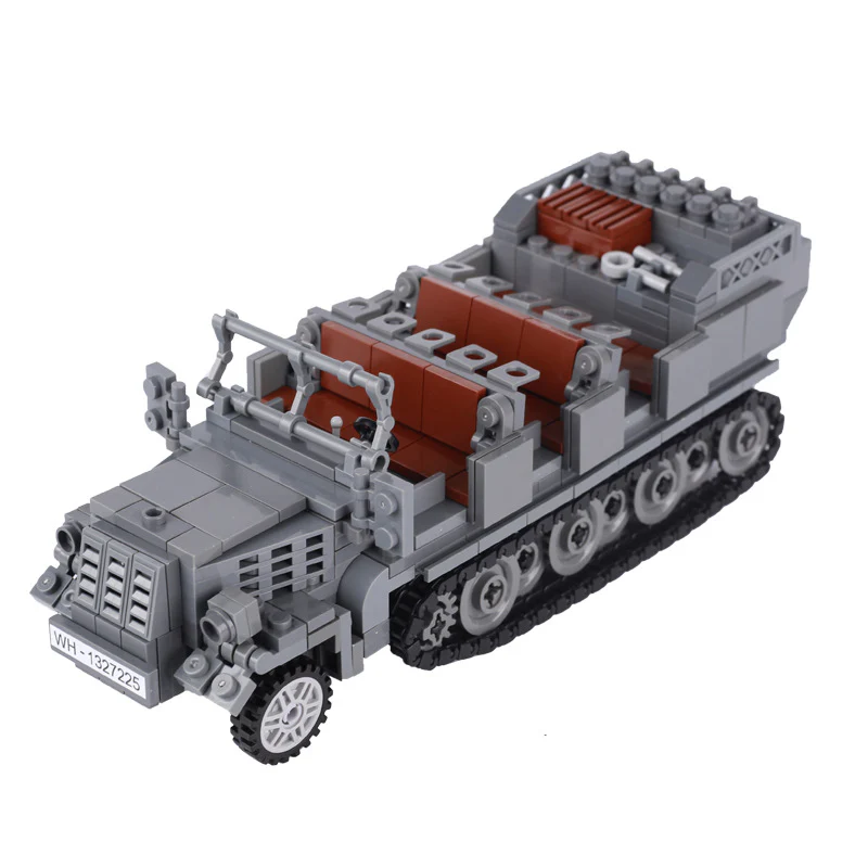 MOC World War II German half-track armored vehicle, North African Tiger tank, military model. - Image 6