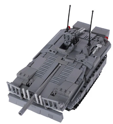 MOC World War II German half-track armored vehicle, North African Tiger tank, military model. - Image 7