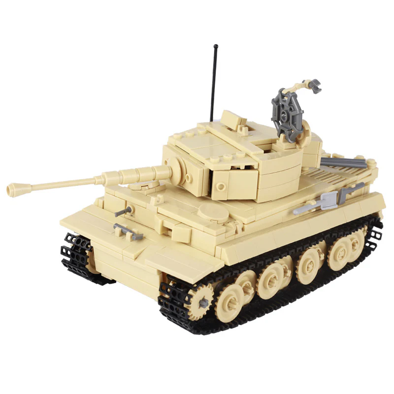 MOC World War II German half-track armored vehicle, North African Tiger tank, military model. - Image 8