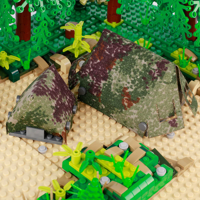 MOC WW2 soldier camouflage tent Minifigure Weapon Accessories - Image 12