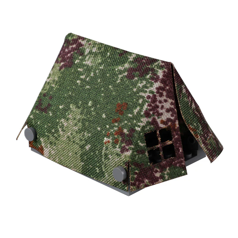 MOC WW2 soldier camouflage tent Minifigure Weapon Accessories - Image 3