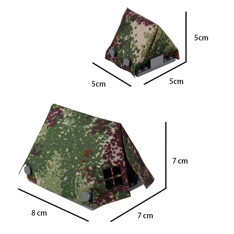MOC WW2 soldier camouflage tent Minifigure Weapon Accessories - Image 5