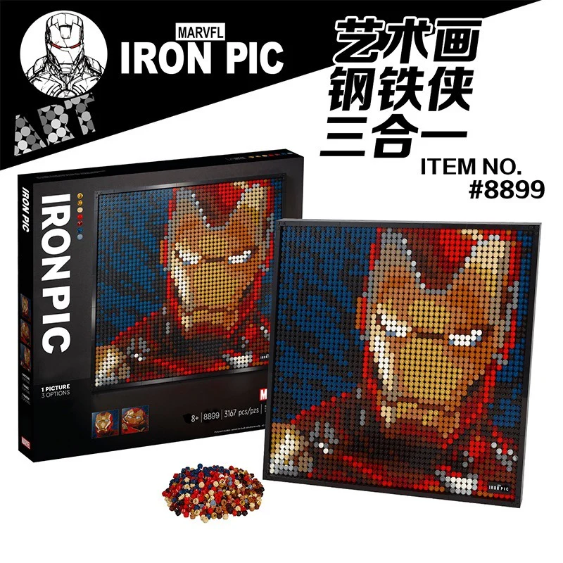3406pcs Mosaic Portrait: Iron man - Image 7