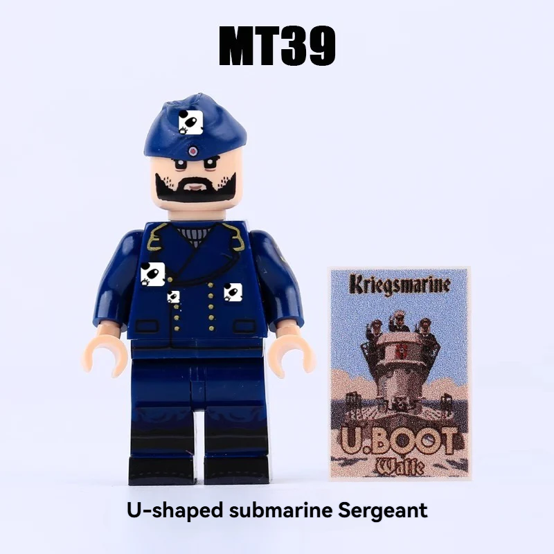 MT36-39 World War II military German, American, British and French naval submarine soldiers Minifigures - Image 5