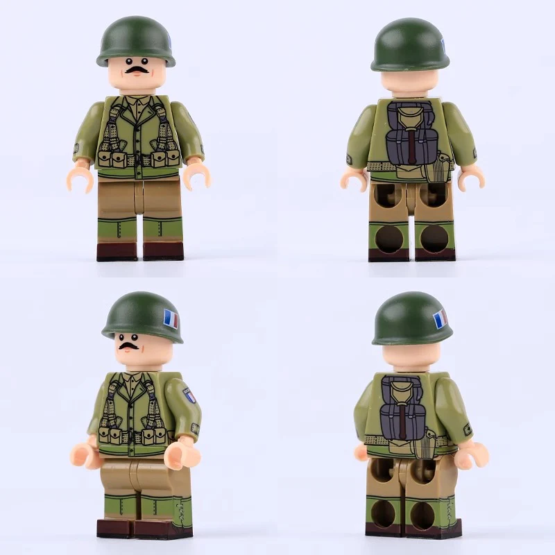 MT36-39 World War II military German, American, British and French naval submarine soldiers Minifigures - Image 8