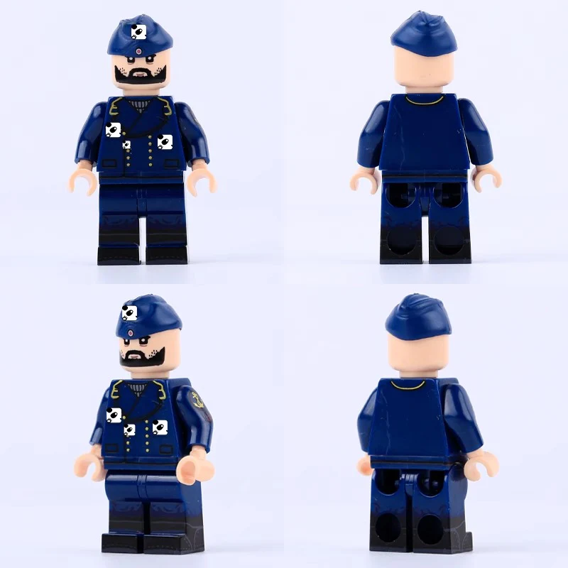 MT36-39 World War II military German, American, British and French naval submarine soldiers Minifigures - Image 9