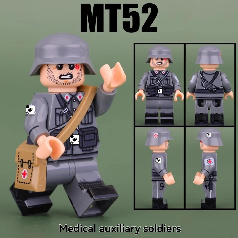 MT52-55 World War II Army Mountain Hunter Corporal, Medic Soldier Minifigures - Image 3