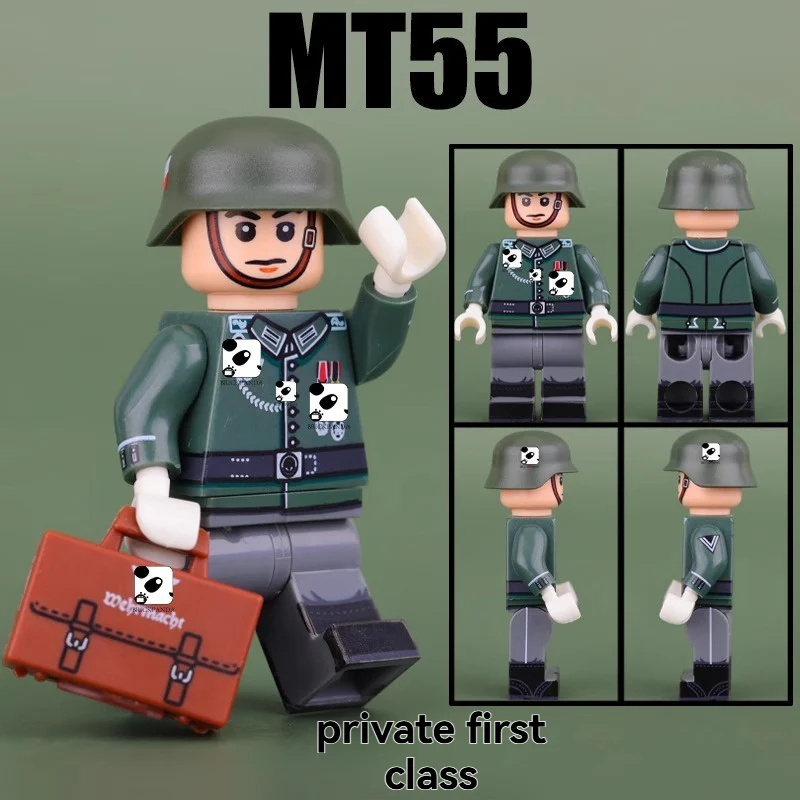 MT52-55 World War II Army Mountain Hunter Corporal, Medic Soldier Minifigures - Image 6