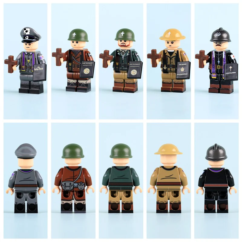 MTUV058-062 World War II Chaplain soldier Minifigures - Image 2