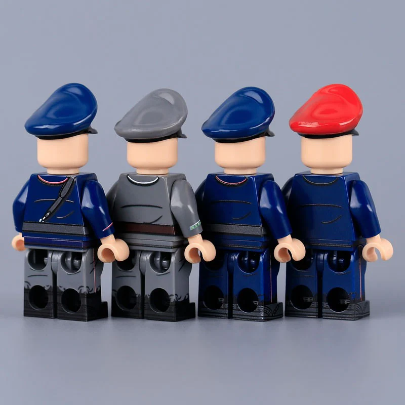 MTUV071-074 World War II historical military minifigures, firefighters, railway engineers - Image 3