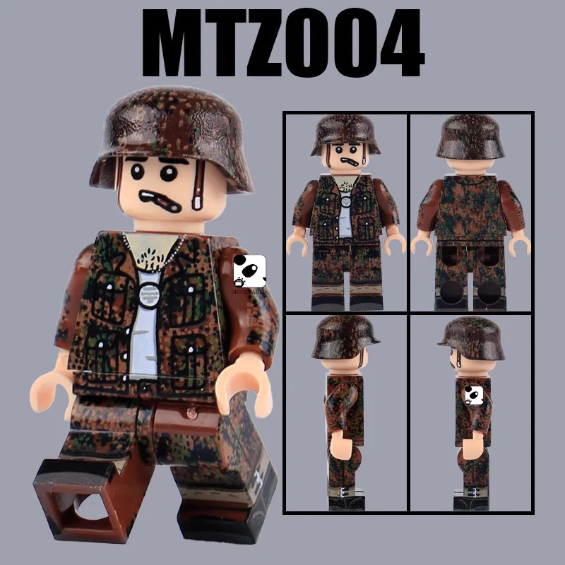 MTZ004-007 WWII German Soldier Camouflage Warrior Minifigures - Image 3