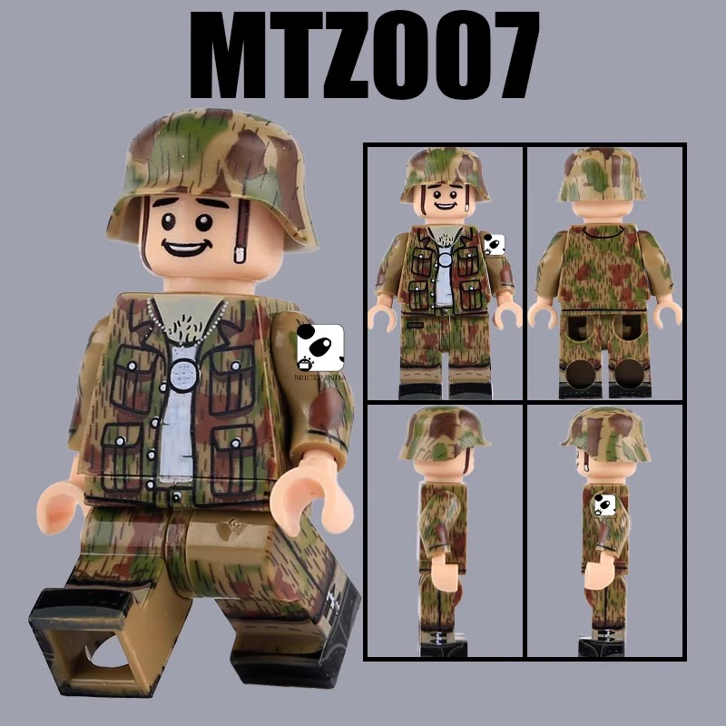 MTZ004-007 WWII German Soldier Camouflage Warrior Minifigures - Image 6