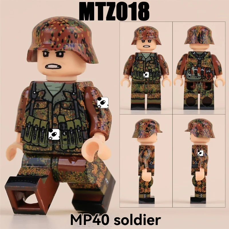 MTZ015-018 WWII Autumn Camouflage German Soldier Minifigures - Image 7