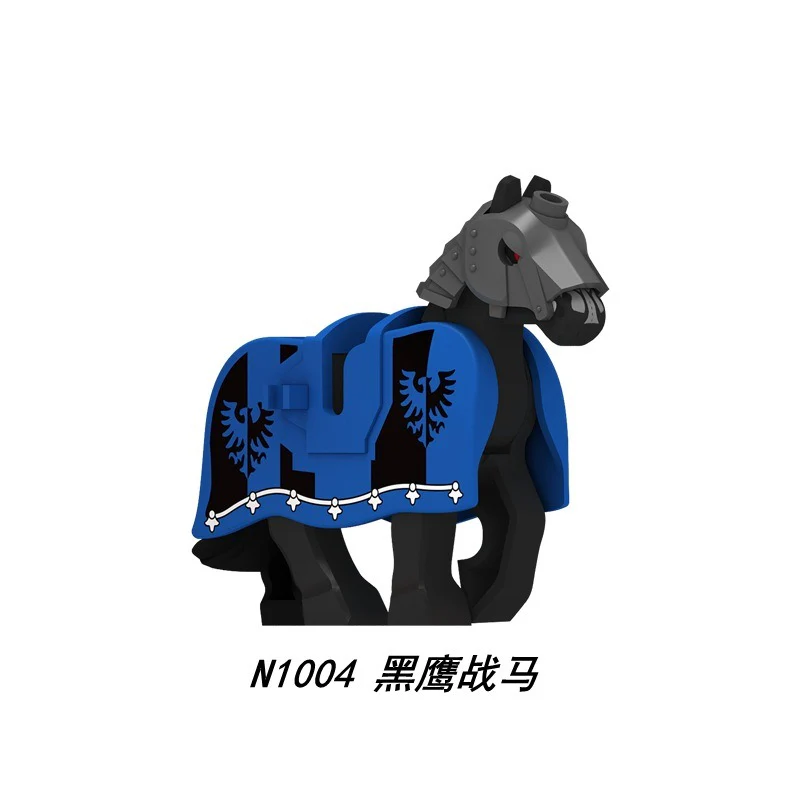 N1003-1005 Medieval Castle Raven Black Eagle Red Lion Knight Warhorse Minifigures - Image 3