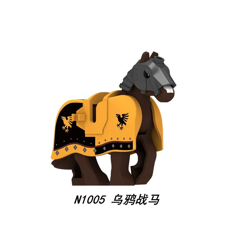 N1003-1005 Medieval Castle Raven Black Eagle Red Lion Knight Warhorse Minifigures - Image 4