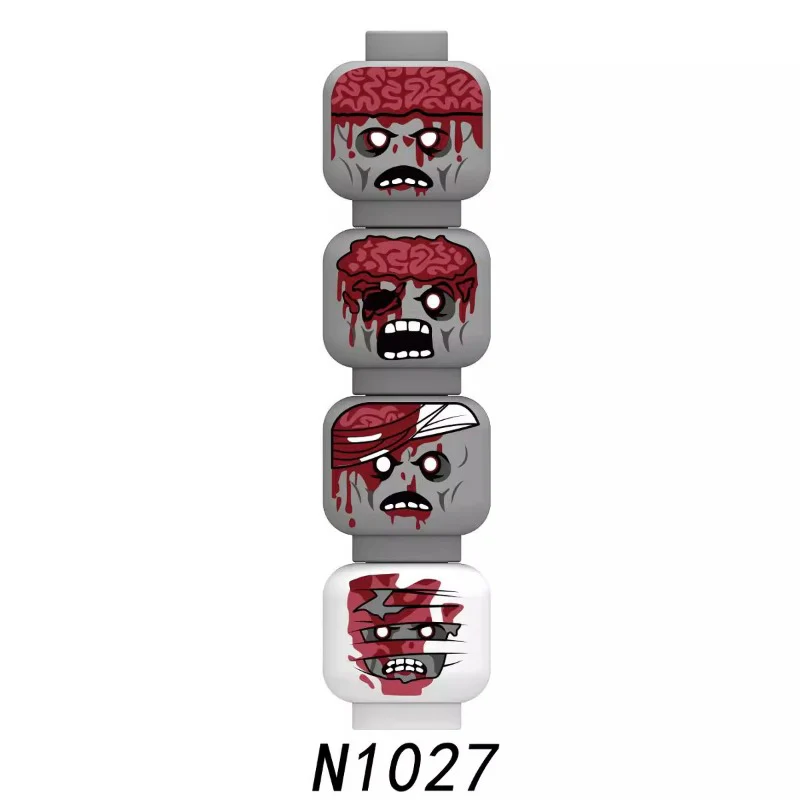 N1018-1028 Zombie head expression parts minifigure - Image 11