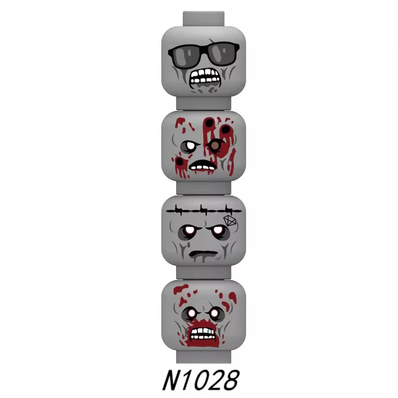 N1018-1028 Zombie head expression parts minifigure - Image 12