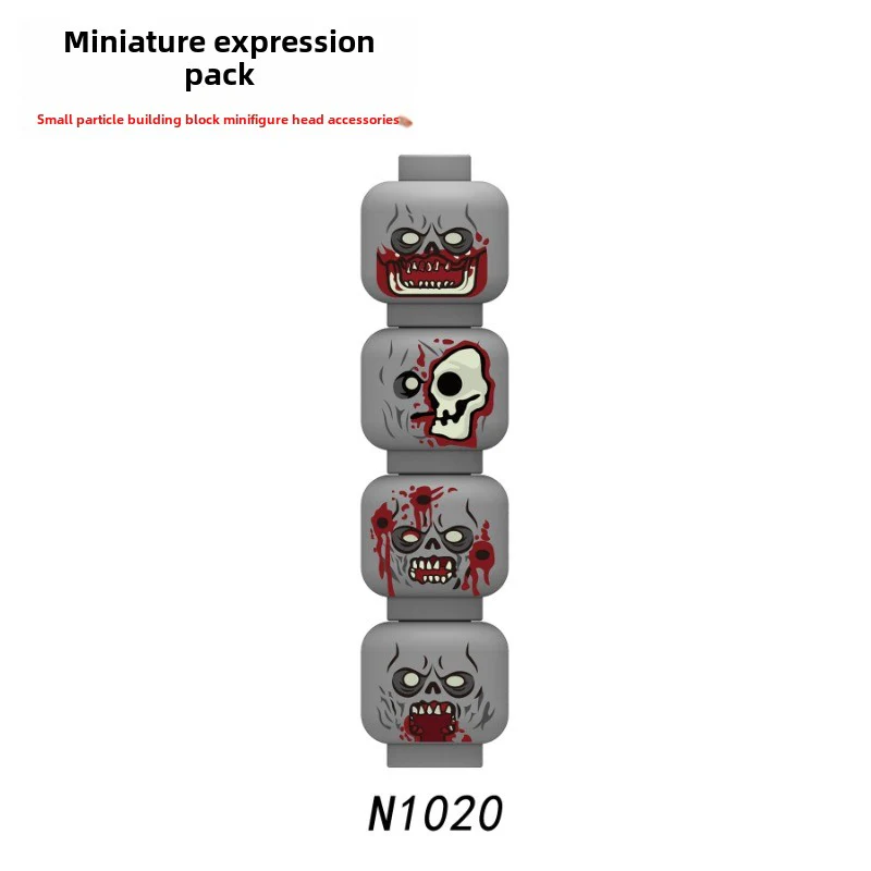 N1018-1028 Zombie head expression parts minifigure - Image 4