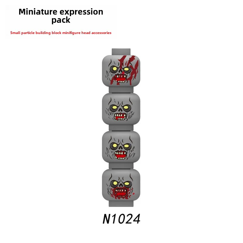 N1018-1028 Zombie head expression parts minifigure - Image 8