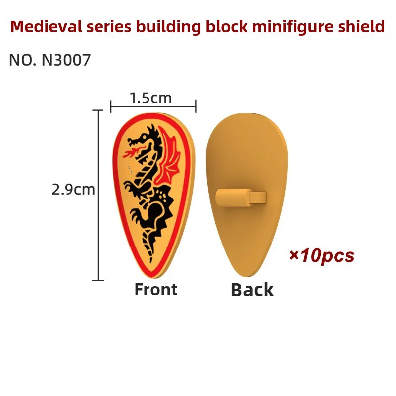 N3001-3009 Medieval Castle Man Shield Minifigures - Image 8