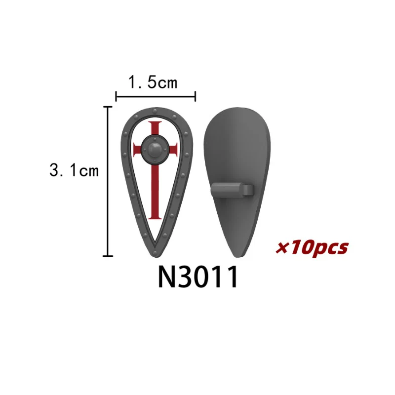 N3010-3013 Medieval Crusader Shield Minifigures - Image 3