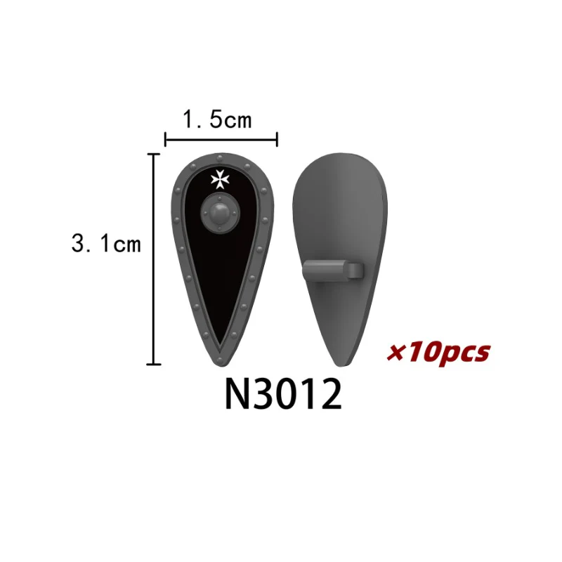 N3010-3013 Medieval Crusader Shield Minifigures - Image 4