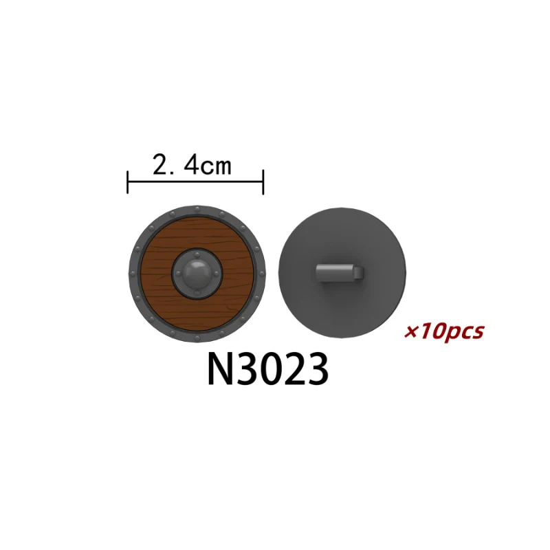 N3021-3024 Medieval Castle Viking Round Shield Minifigures - Image 4
