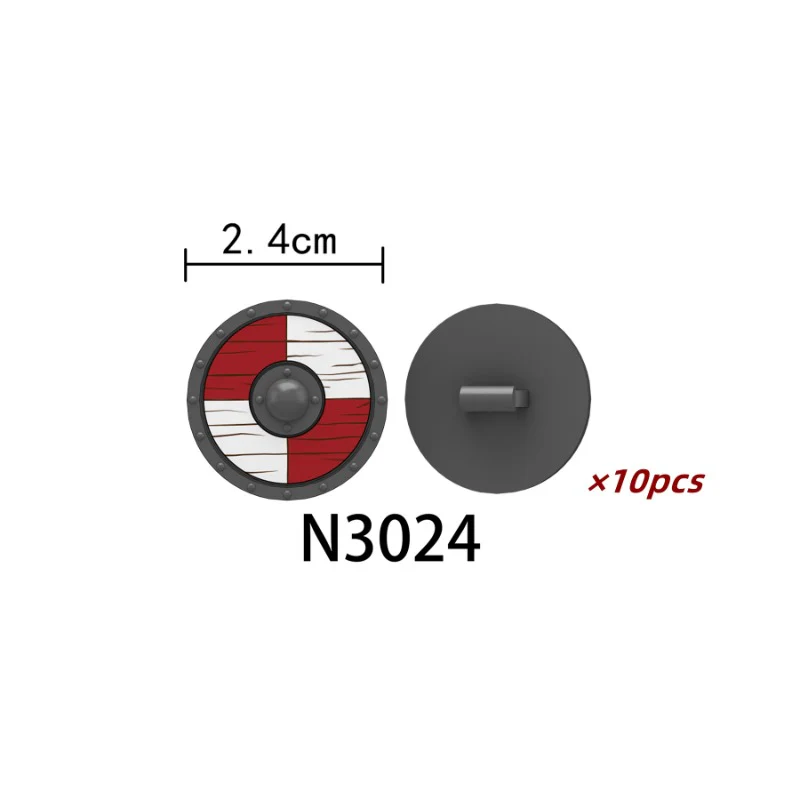 N3021-3024 Medieval Castle Viking Round Shield Minifigures - Image 5