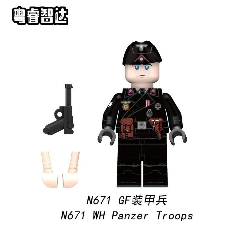 N671-N676 WW2 German Panzer Troops Minifigures - Image 2