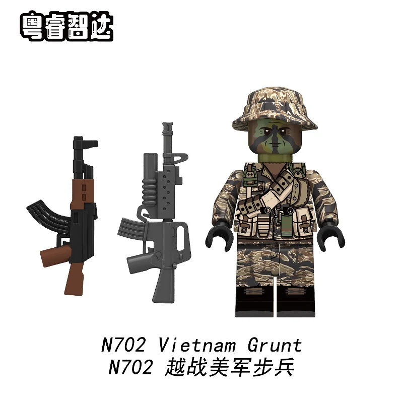 N701-706 Vietnam War series: US troops and Vietnamese infantry minifigures - Image 3