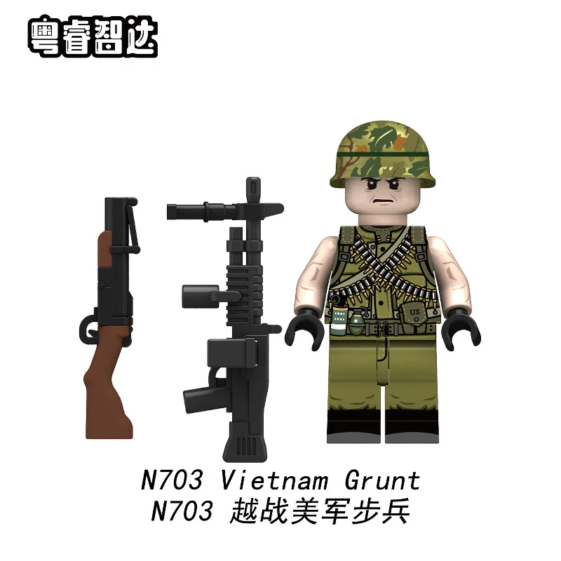 N701-706 Vietnam War series: US troops and Vietnamese infantry minifigures - Image 4
