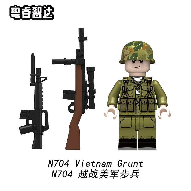 N701-706 Vietnam War series: US troops and Vietnamese infantry minifigures - Image 5