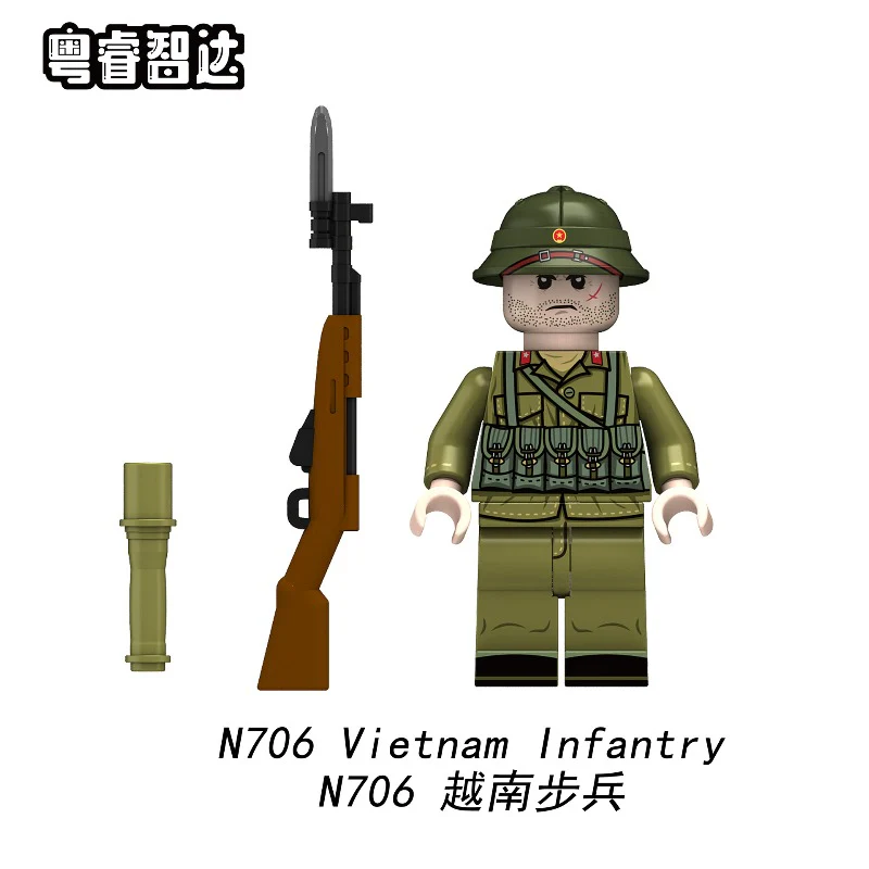 N701-706 Vietnam War series: US troops and Vietnamese infantry minifigures - Image 7