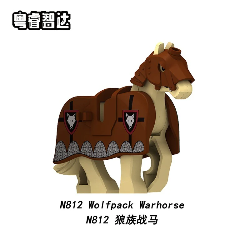 N811-812 Medieval Castle Green Dragon Wolf Knight War Horse Minifigures - Image 3