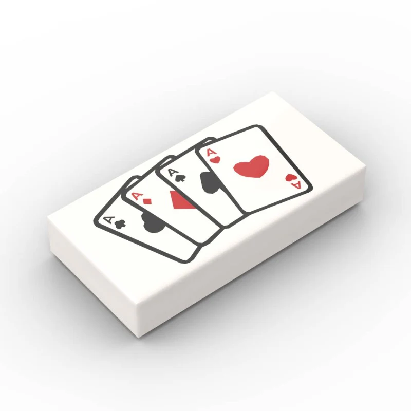 PARTS 3069  1x2 Playing Card Print Part 5PCS - Image 5