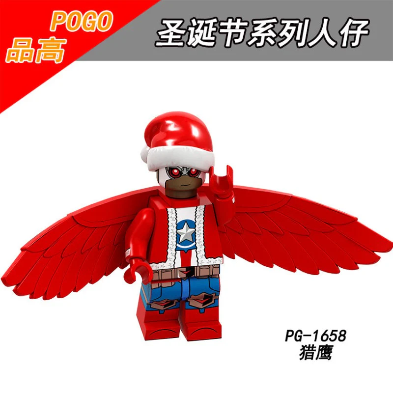PG8189 Christmas Series Assembly Building Blocks Bat Girl Panther Marvel Captain Falcon Robin Minifigures - Image 7