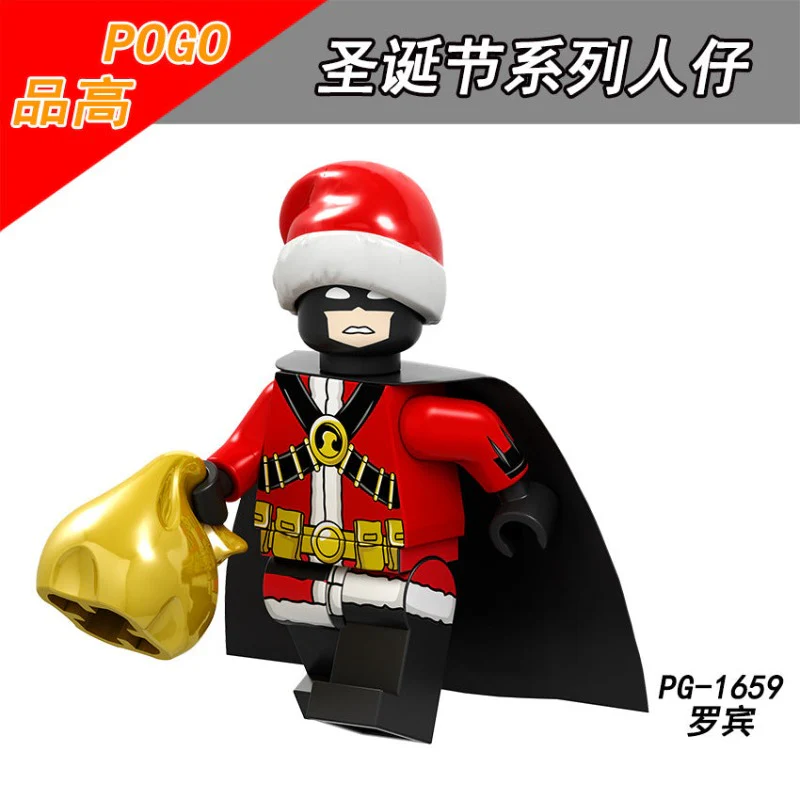 PG8189 Christmas Series Assembly Building Blocks Bat Girl Panther Marvel Captain Falcon Robin Minifigures - Image 8