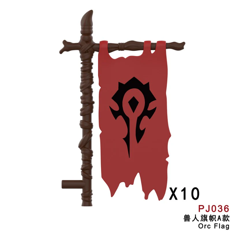 PJ036-039 Medieval series orc flag Minifigures - Image 2