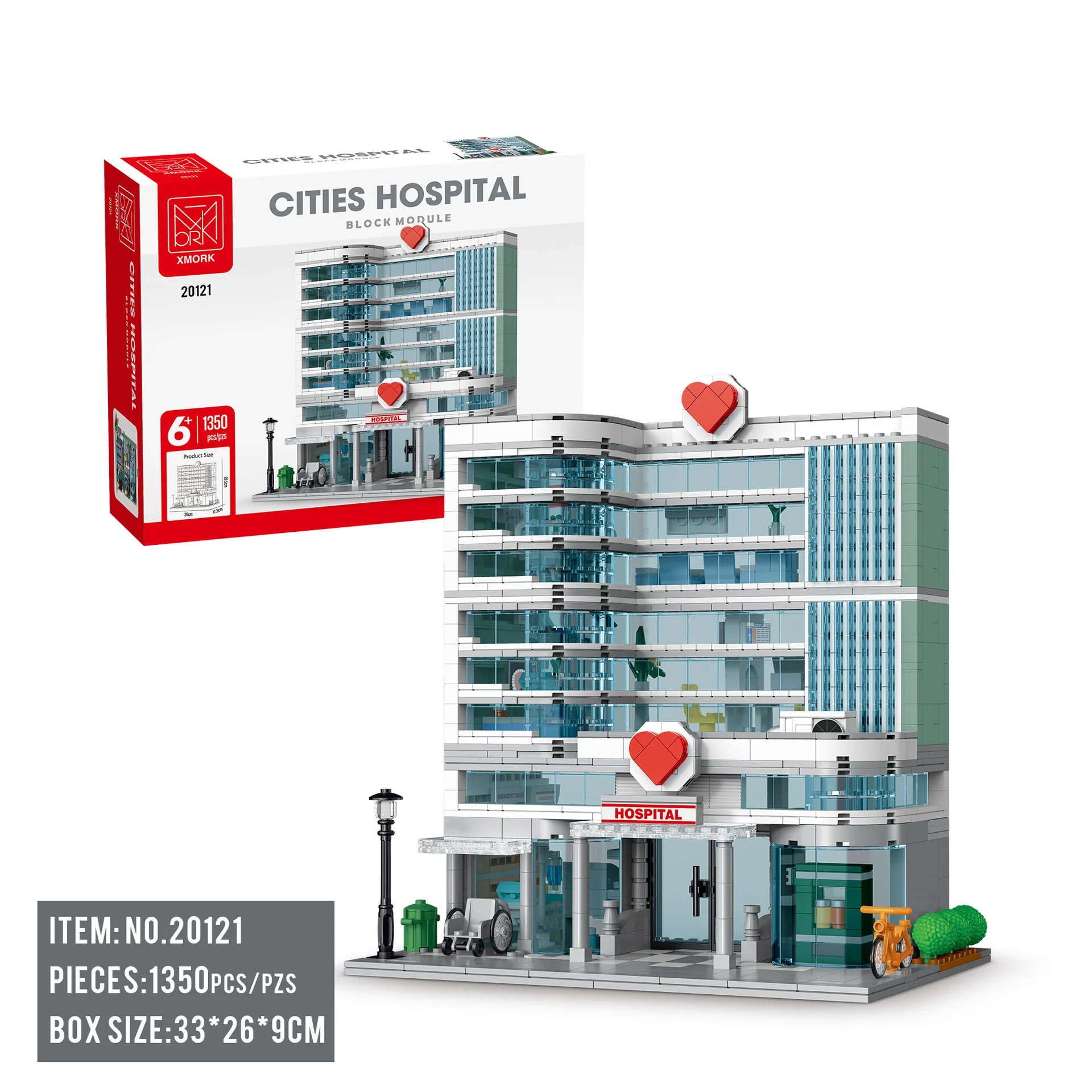 1350 pcs XMORK 20121 Cities Hospital - Image 3
