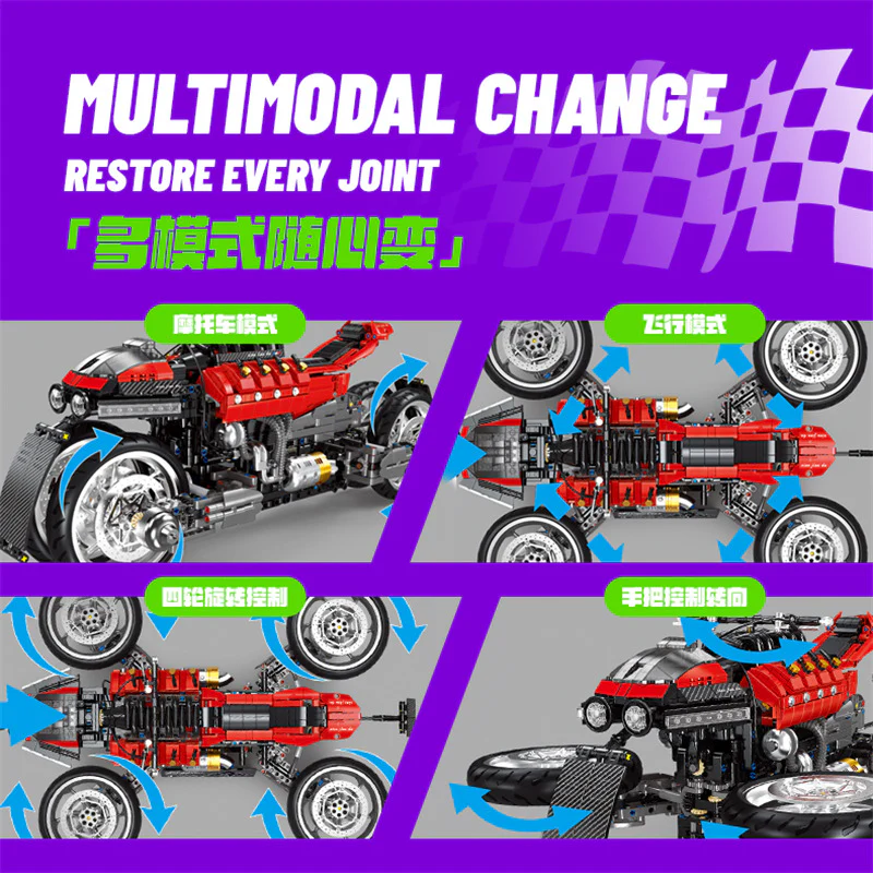 2245pcs JD033 Lazareth flying motorcycle - Image 3