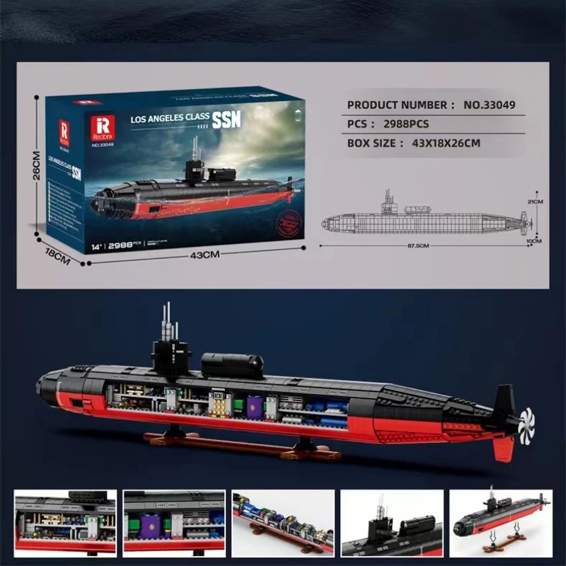 2988PCS Reobrix 33049 Los Angeles-class SSN 1:125 - Image 2