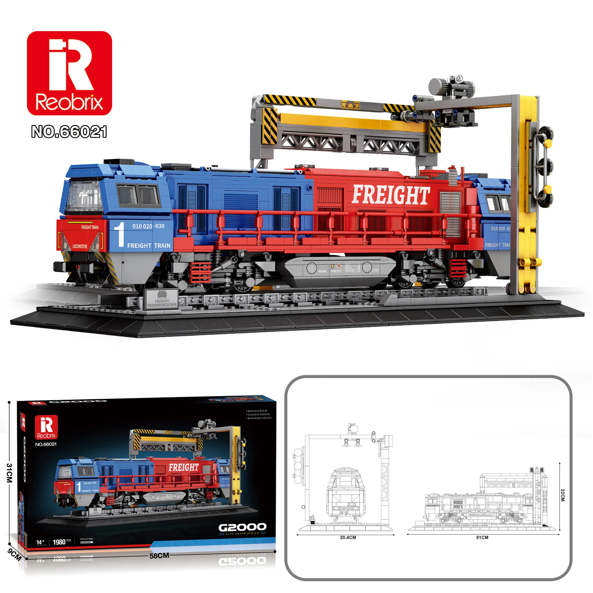 Reobrix European Electric Passenger Train- Taurus ES64U2 & Vectron & G2000 diesel locomotive freight train - Image 11