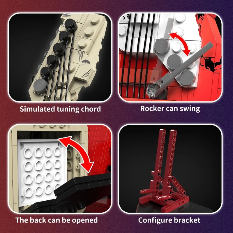 500pcs K96174 Rock Guitar with USB Bluetooth Speaker - Image 2