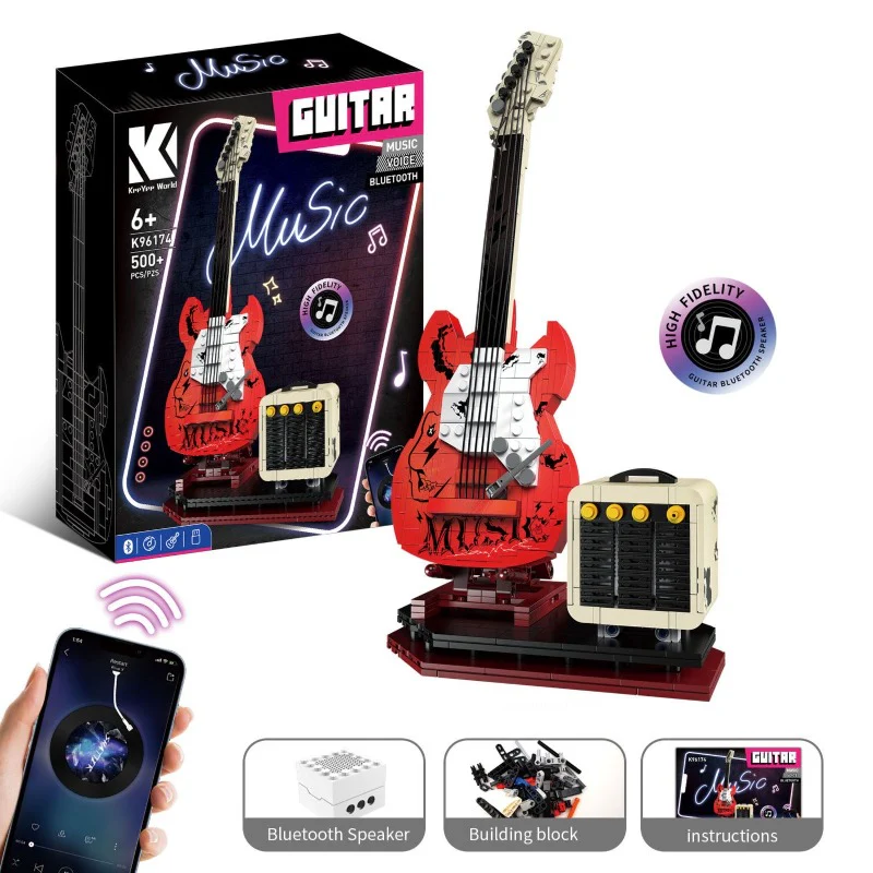 500pcs K96174 Rock Guitar with USB Bluetooth Speaker - Image 4