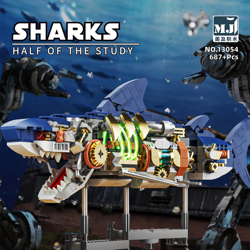 (Ship from US warehouse) 687 pcs MJi 13054 Sharks Machinery - Image 7