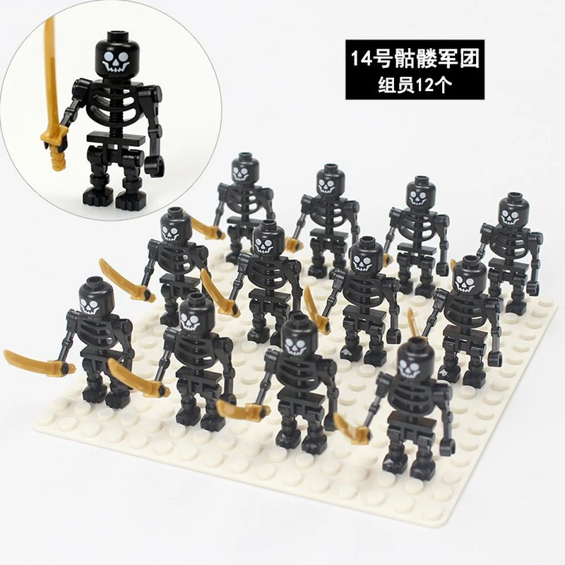 12pcs Skeleton Soldier Minifigures - Image 2