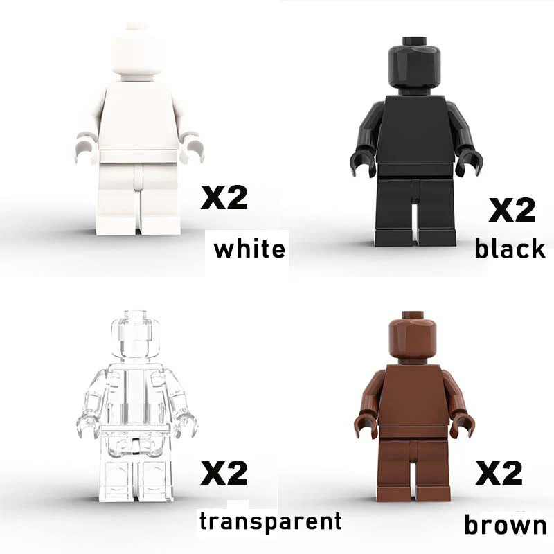 solid color DIY minifigures