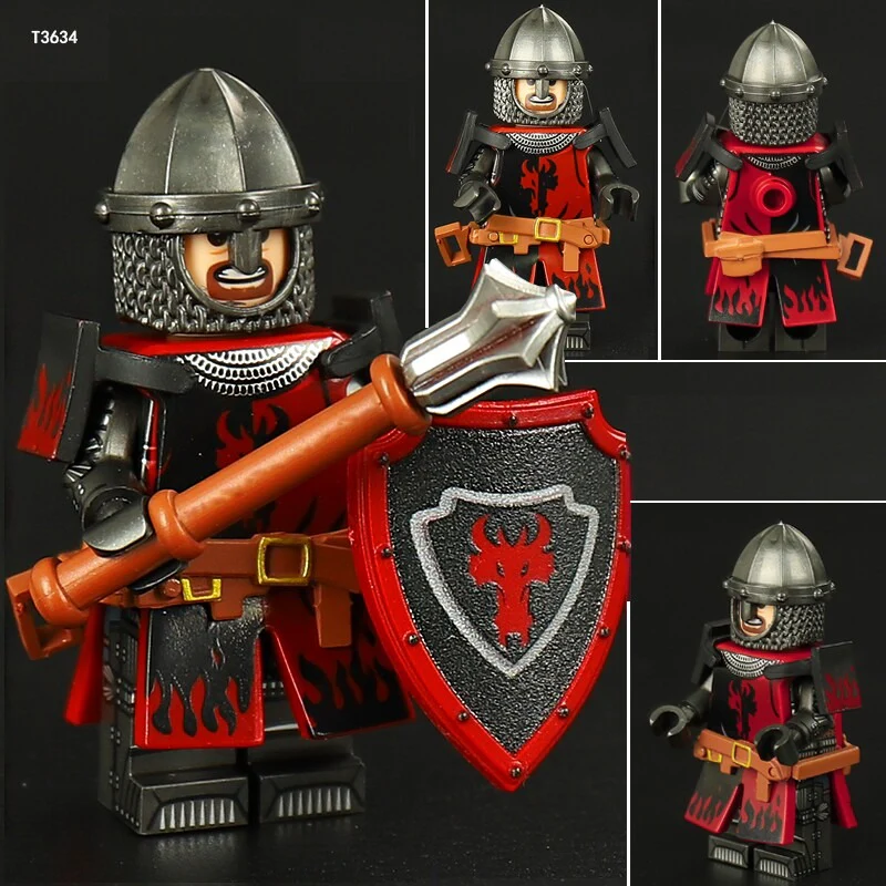 ST3631-3636 Medieval series white horse robe knight Minifigures - Image 4