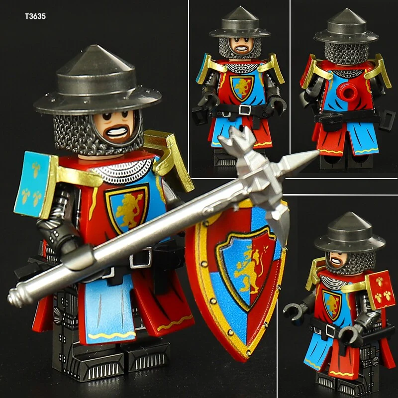 ST3631-3636 Medieval series white horse robe knight Minifigures - Image 5